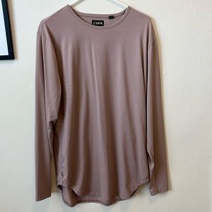 Cuts elongated long sleeve tee